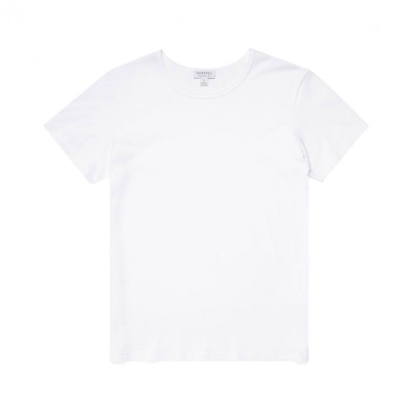 Women's Sunspel Boy Fit T-Shirt (White)