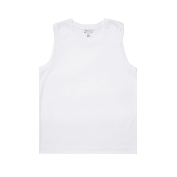 Women's Sunspel Boy Fit Tank T-Shirt (White)