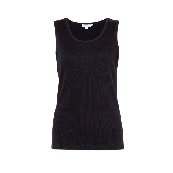 Women's Sunspel Fine Rib Vest (Black)