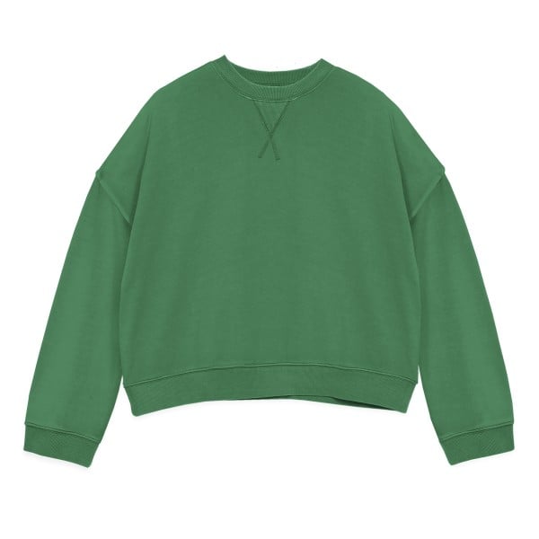 Women's YMC Almost Grown Cotton Crew Neck Sweatshirt (Green)