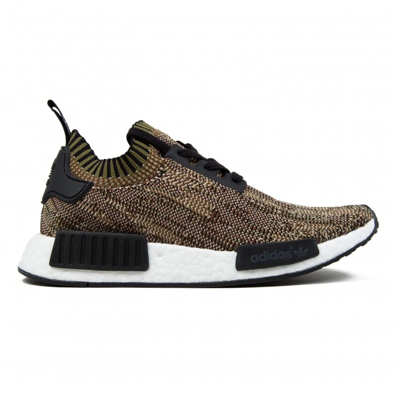 Adidas NMD R1 Primeknit Olive Cargo Core Black White Consortium
