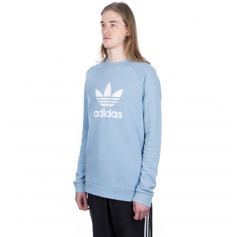 adidas Orginals Trefoil Warm Up Crew Neck Sweatshirt Ash Blue Consortium