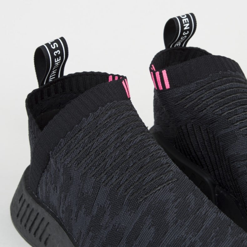 adidas Originals NMD CS2 Primeknit Triple Black Core Black Carbon Shock Pink Consortium