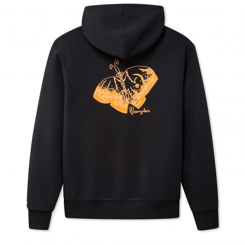 Black hoodie with orange butterfly shop