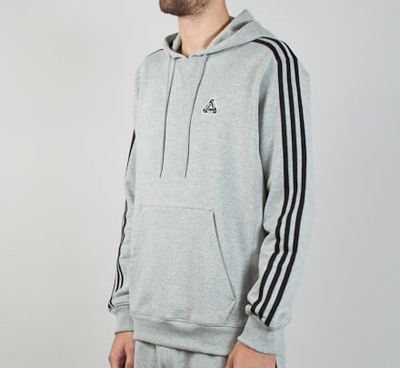 Palace x shop adidas hoodie grey