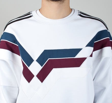 Adidas x Palace Stripe Crew Neck Sweatshirt White Consortium