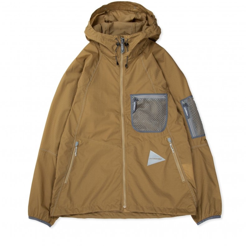 and wander Breathable Ripstop Hooded Jacket (Beige) - 5741121110