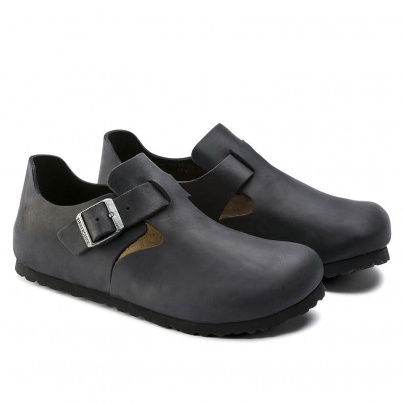 Birkenstock London Oiled Leather Narrow Fit (Black) - 166543 - Consortium