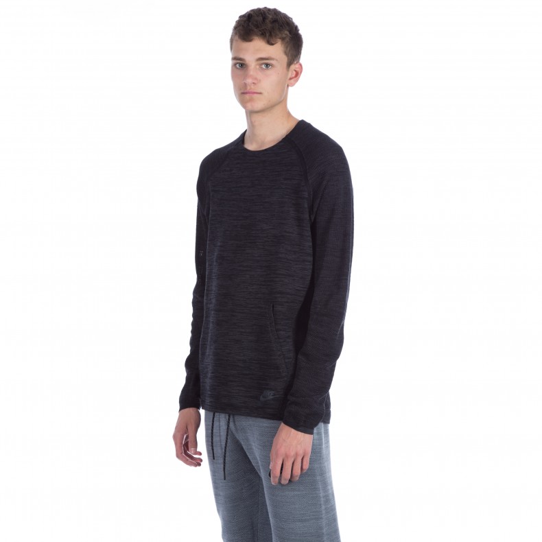 Nike Tech Knit Crew Neck Sweatshirt (Black/Anthracite/Black) - Consortium.