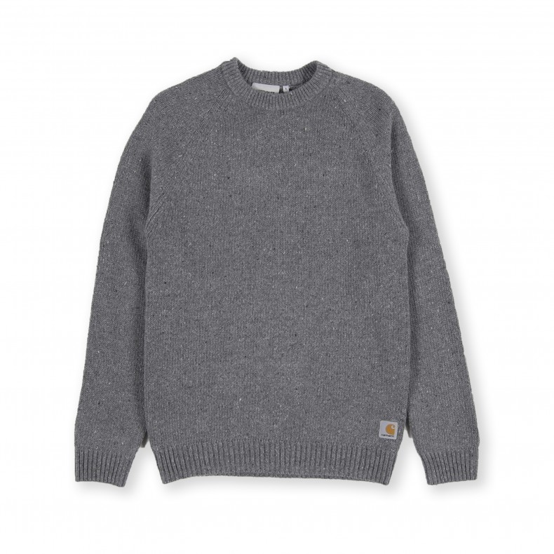 Carhartt Anglistic Knitted Sweater (Dark Grey Heather) - Consortium.