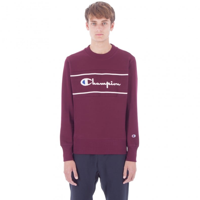Champion Reverse Weave Jacquard Insert Crew Neck Sweatshirt