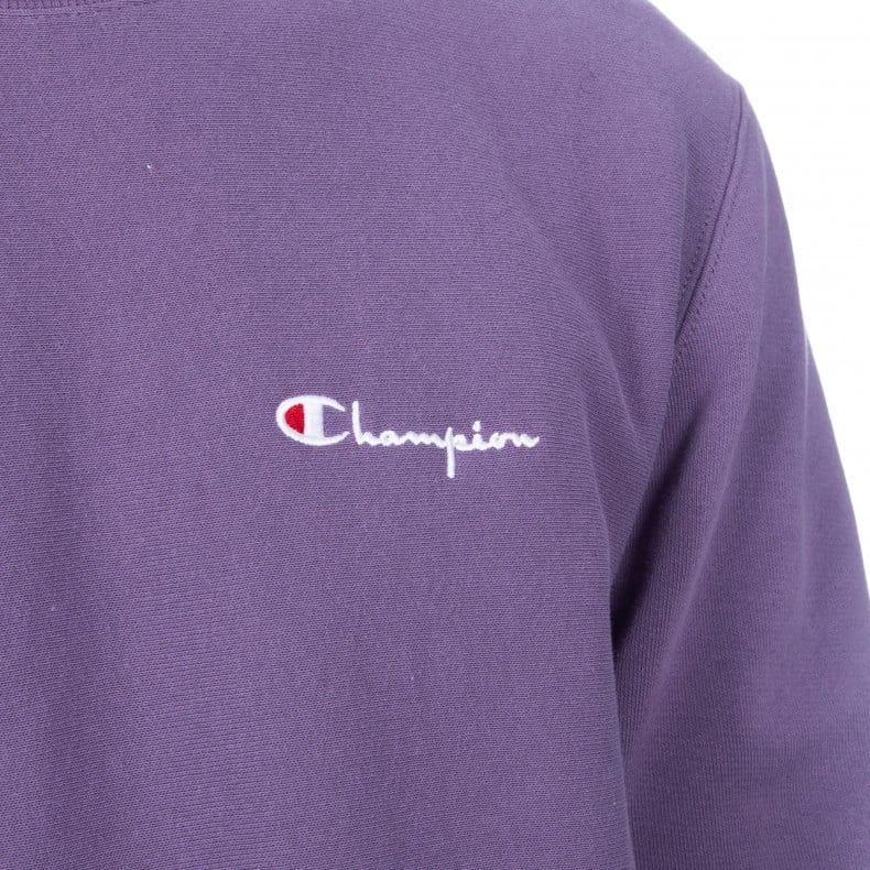 Champion Reverse Weave Script Logo Crew Neck Sweatshirt Purple
