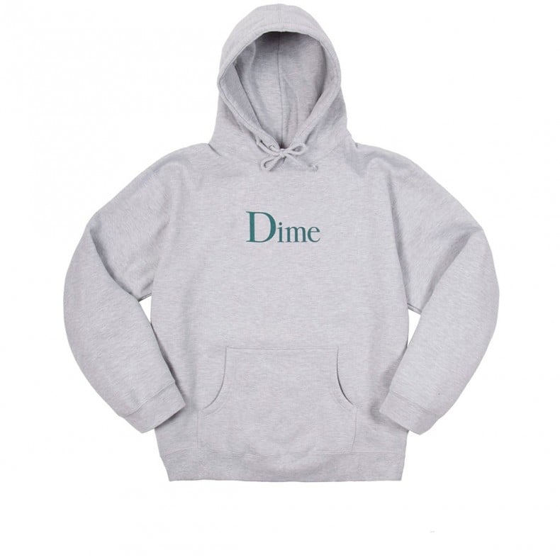 Dime Classic Logo Pullover Hooded Sweatshirt (Heather Grey) - Consortium.