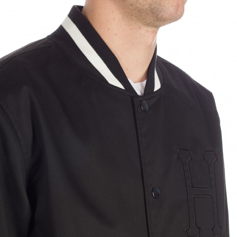 HUF Classic H Varsity Jacket (Black) - Consortium