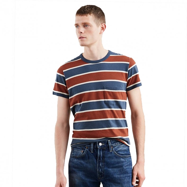 Levi's Vintage Clothing 1960's Casuals Stripe T-Shirt (Dark Denim Multi ...