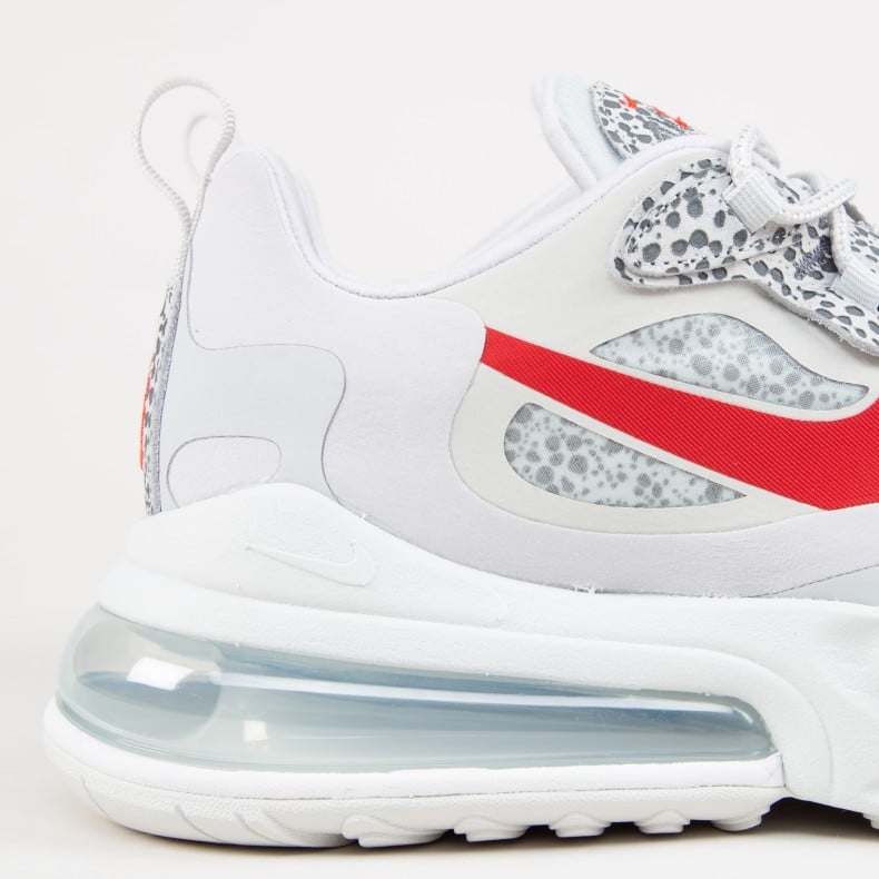 Nike Air Max 270 React Safari Neutral Grey University Red Light