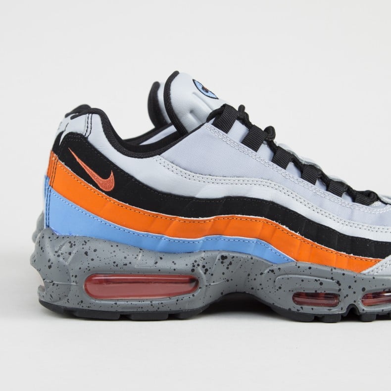 Nike air max 95 premium wolf 2025 grey orange  and  blue