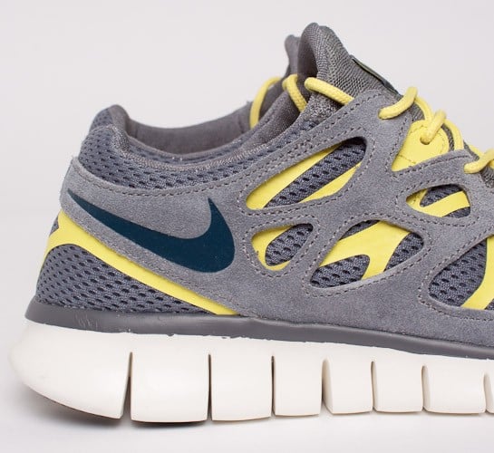 Nike Free Run 2 Cool Grey Armory Navy Cool Grey Sonic Yellow