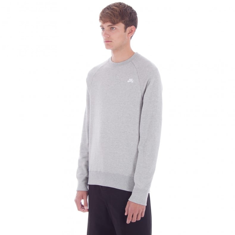 Nike SB Icon Crew Neck Sweatshirt Dark Grey Heather White