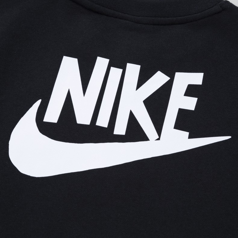 Nike Sportswear Fleece Crew Neck Sweatshirt (Black/White) - DQ4072-010 ...