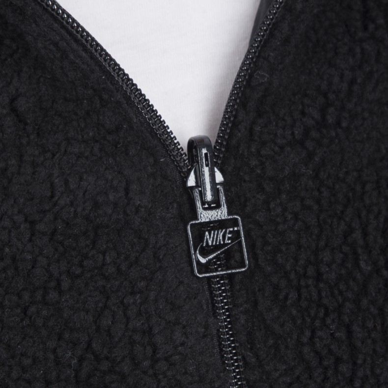 Nike Vaporwave Reversible Swoosh Fleece Full Zip Jacket (Black/Sail ...