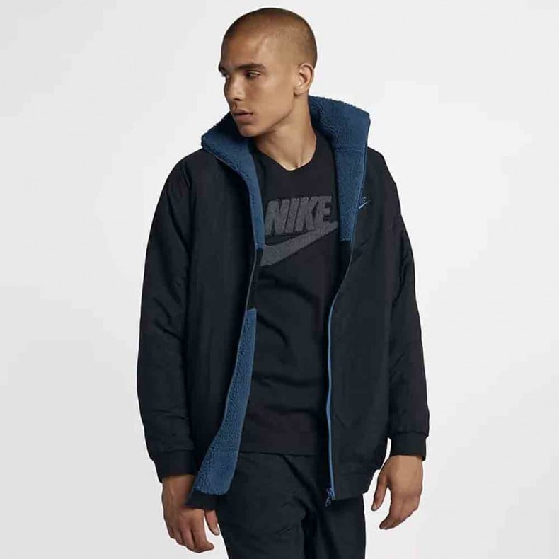 nike fleece swoosh reversible jacket