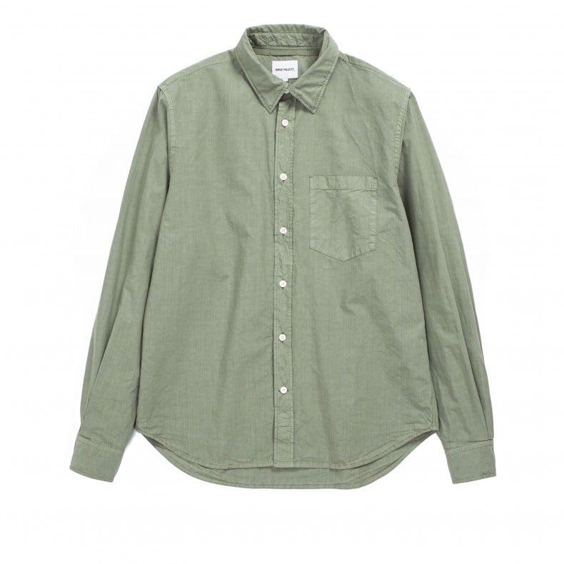 Norse Projects Osvald Tencel Shirt (Dried Sage Green) - N40-0594 8061 ...