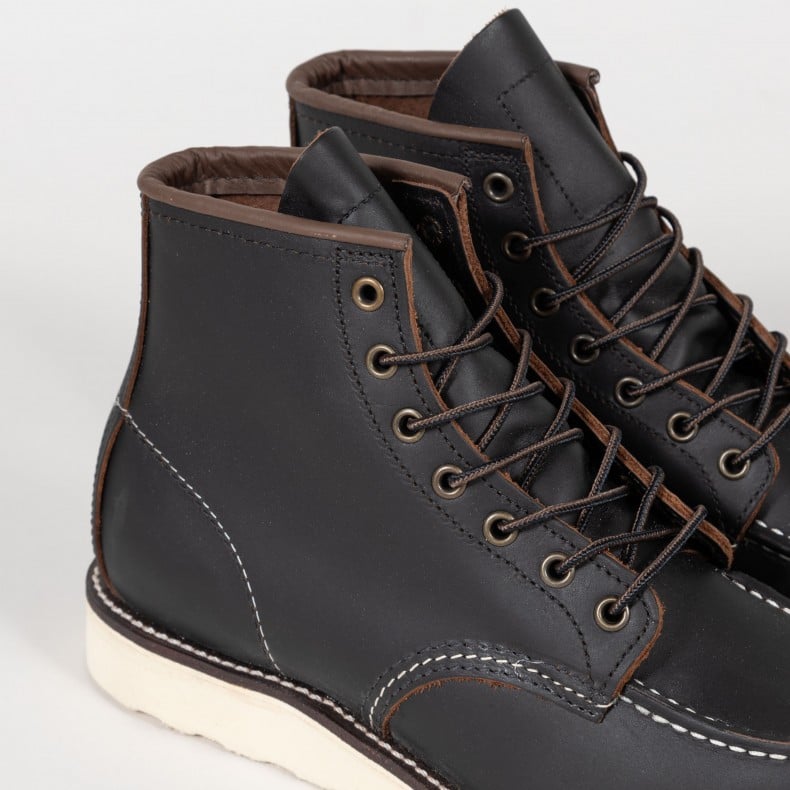 Red Wing 8849 Classic Moc Toe 6 Boots Black Prairie Leather 08849D Consortium