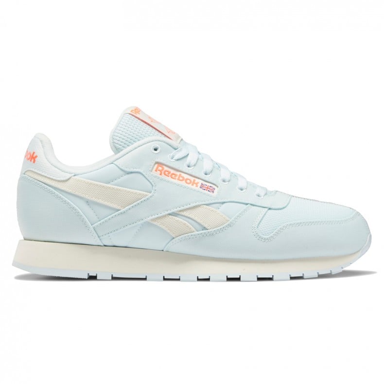 Reebok Classic Leather Chalk Blue Classic White Orange Flare