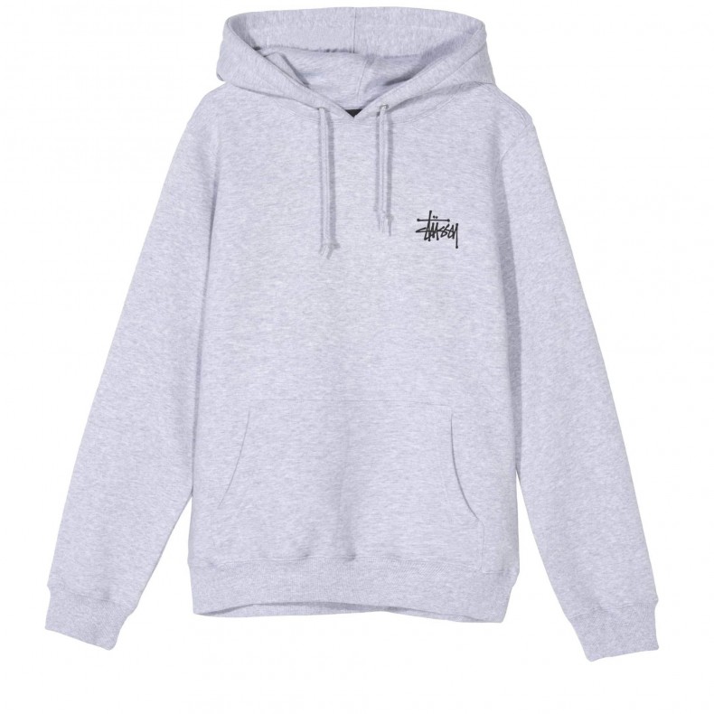 Download Stussy Basic Pullover Hooded Sweatshirt (Grey Heather ...