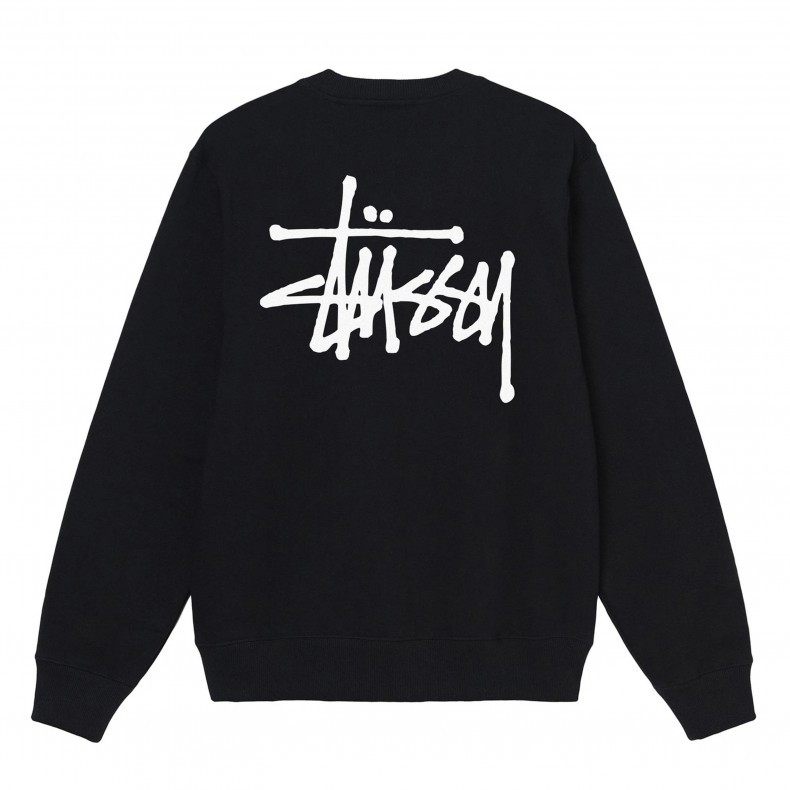 Stussy Basic Stüssy Crew Neck Sweatshirt (Black) - 1914762-BLK