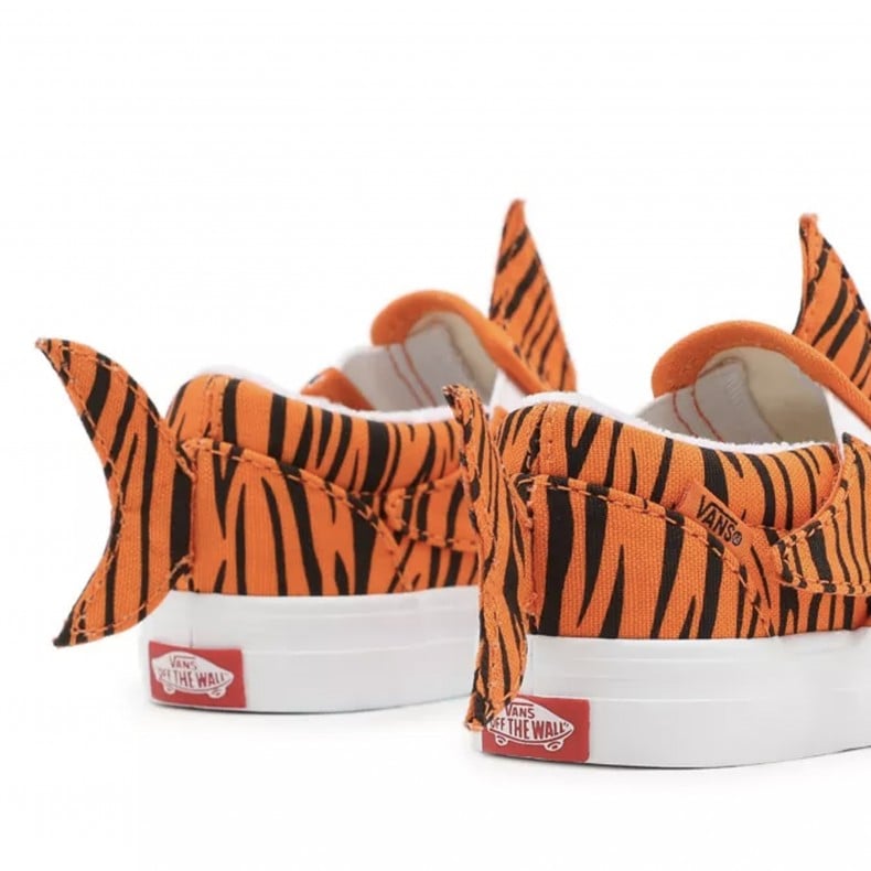 Toddlers Vans Slip On Velcro Tiger Shark Orange Tiger True White VN0A7Q4Z8CF1 Consortium