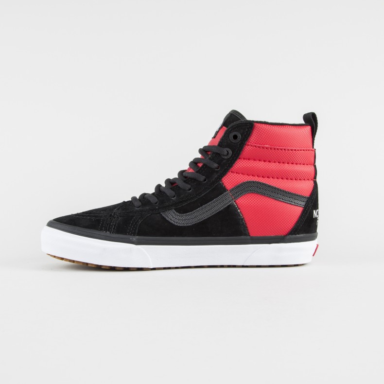vans north face black and red