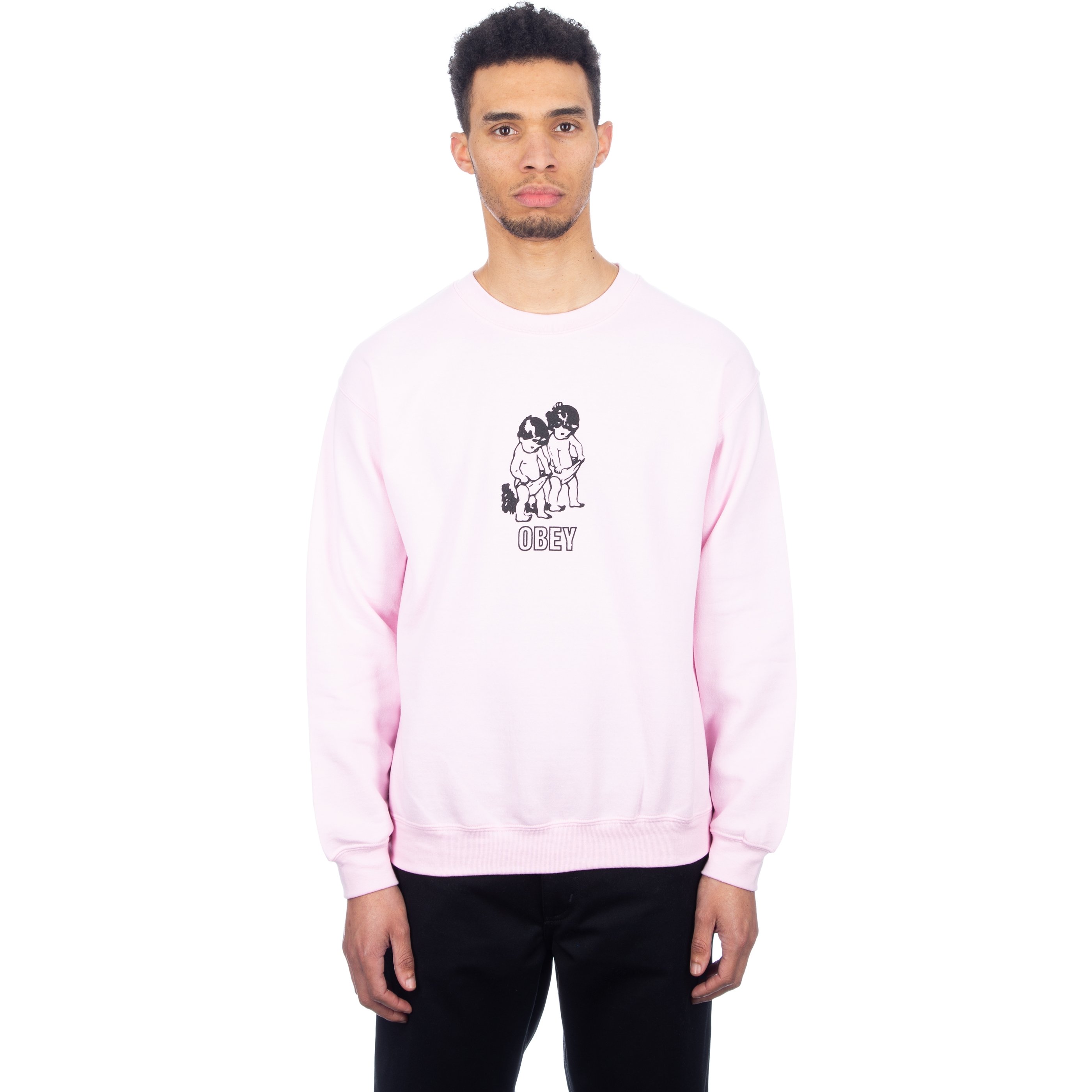 Obey Curious Kiddo's Crew Neck Sweatshirt (Light Pink)